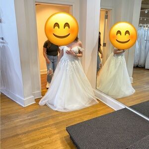 Elegant White Off-Shoulder Wedding Dress